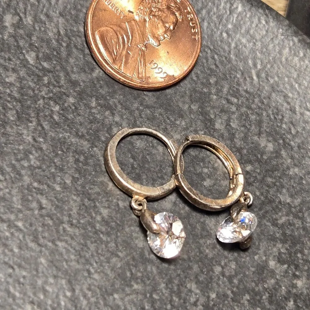 Sparkly Hoops Sterling Silver Earrings
